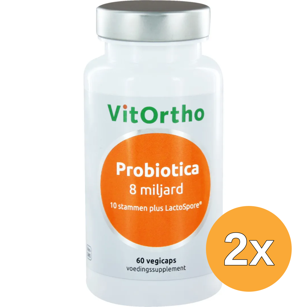 2x Vitortho Biotica 8 Miljard Probiotica (60 vega capsules)