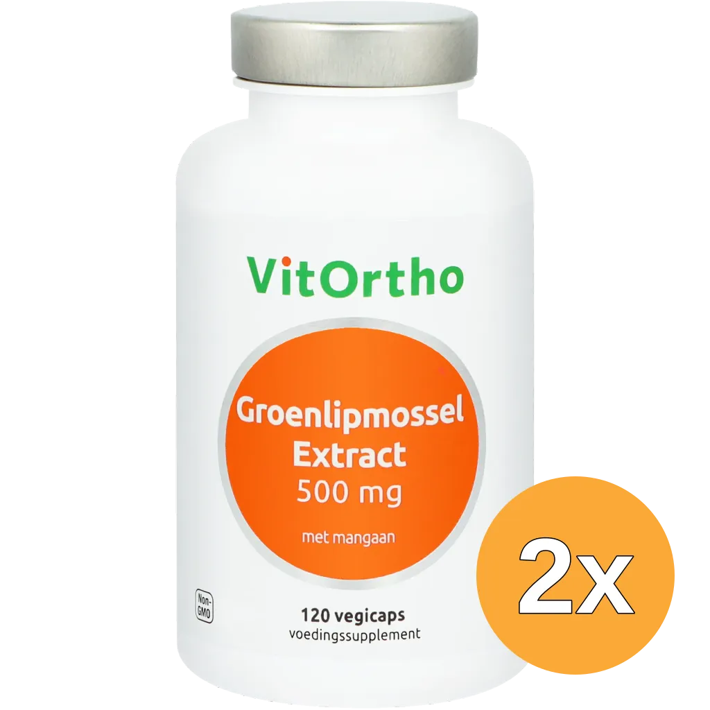2x VitOrtho Groenlipmossel Extract 500 mg (120 vega capsules)