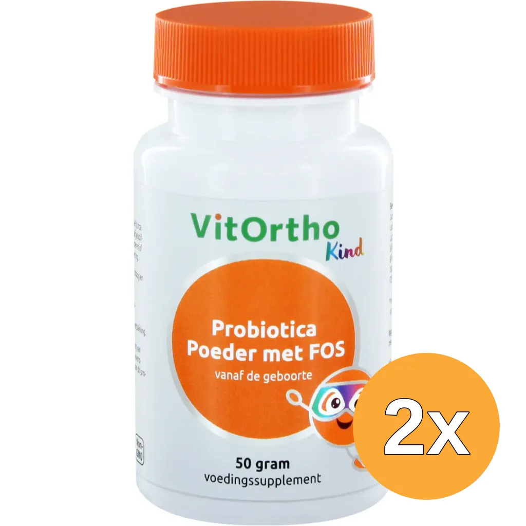 2x Vitortho Biotica Poeder Met Fos Kind Vh Probiotica (50 gr)