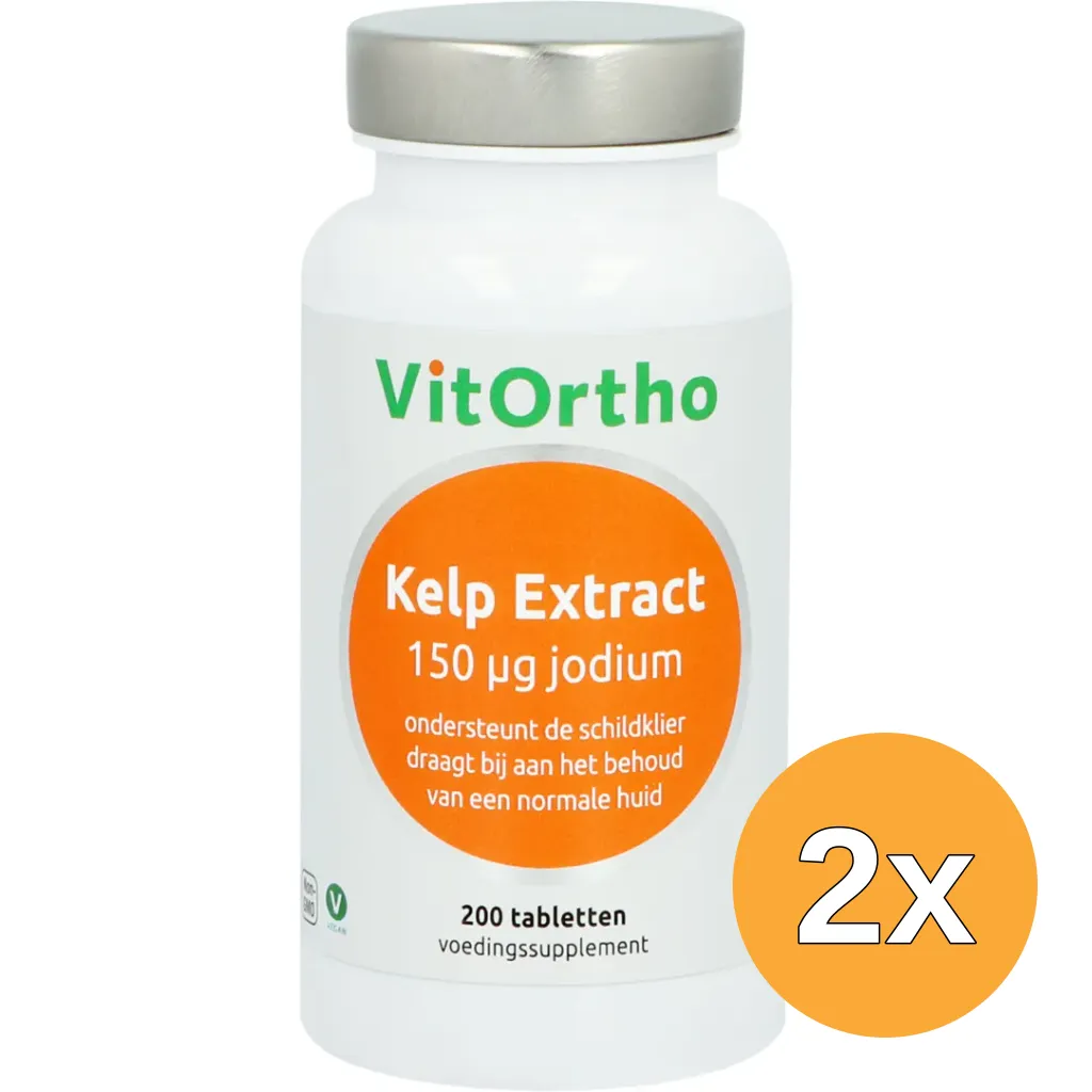 2x VitOrtho Kelp extract - 150 mcg jodium (200 tabletten)