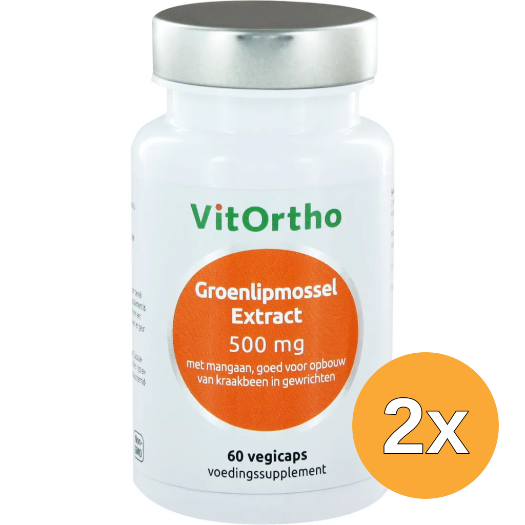 2x VitOrthogroenlipmossel extract 500 mg (60 vega capsules)