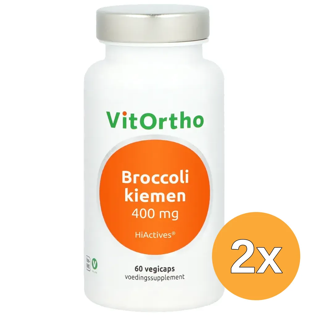 2x VitOrtho Broccolikiemen 400 mg HiActives (60 vega capsules)