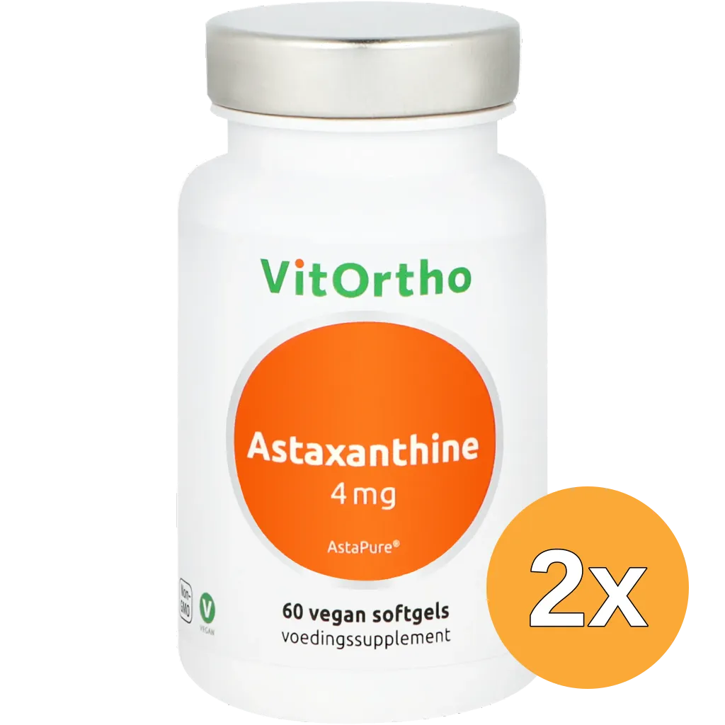 2x VitOrtho Astaxanthine 4mg AstaPure (60 vega capsules)