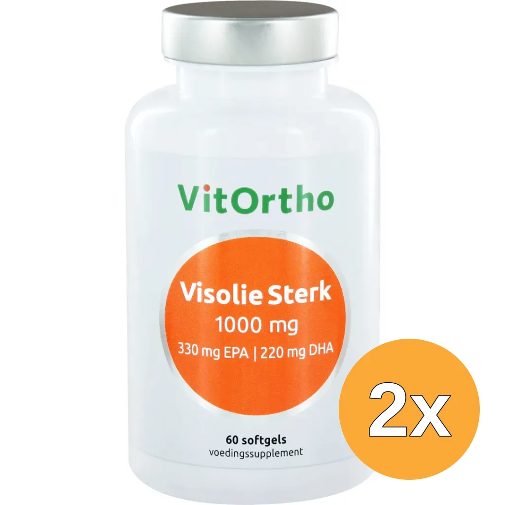 2x Vitortho Visolie Sterk 1000 mg - 330 mg EPA 220 mg DHA (60 softgels)