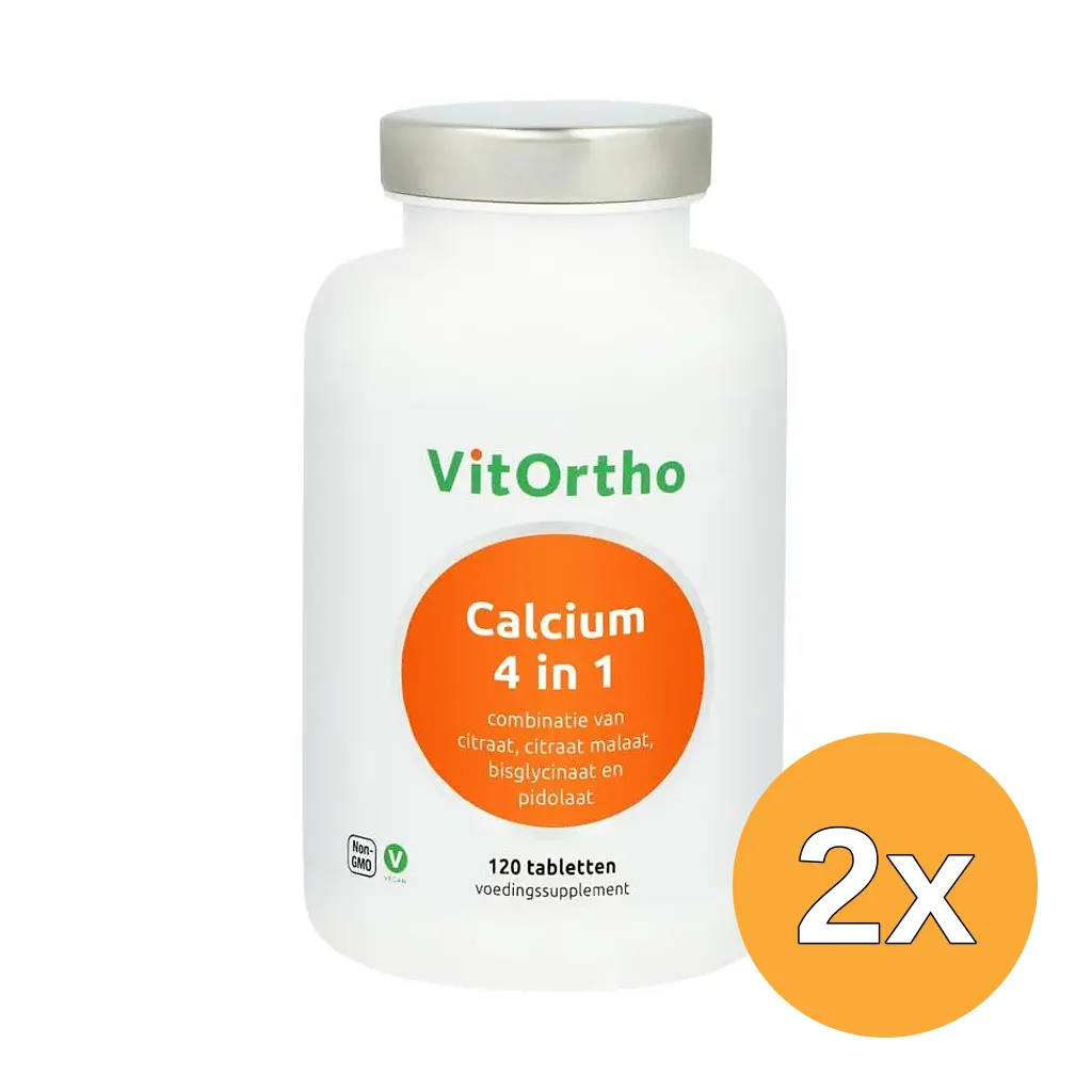 2x Vitortho Calcium 4 in 1 (120 tabletten)