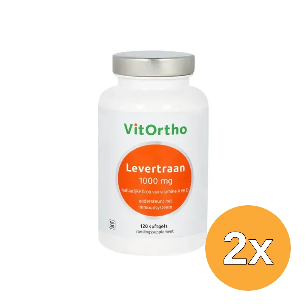 2x Vitortho Levertraan 1000 Mg (120 softgels)