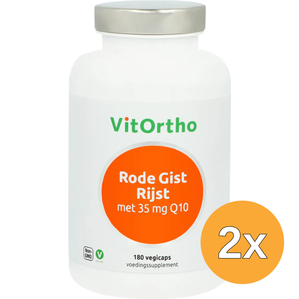 2x VitOrtho Rode gist rijst 35mg Q10 (180 vega capsules)