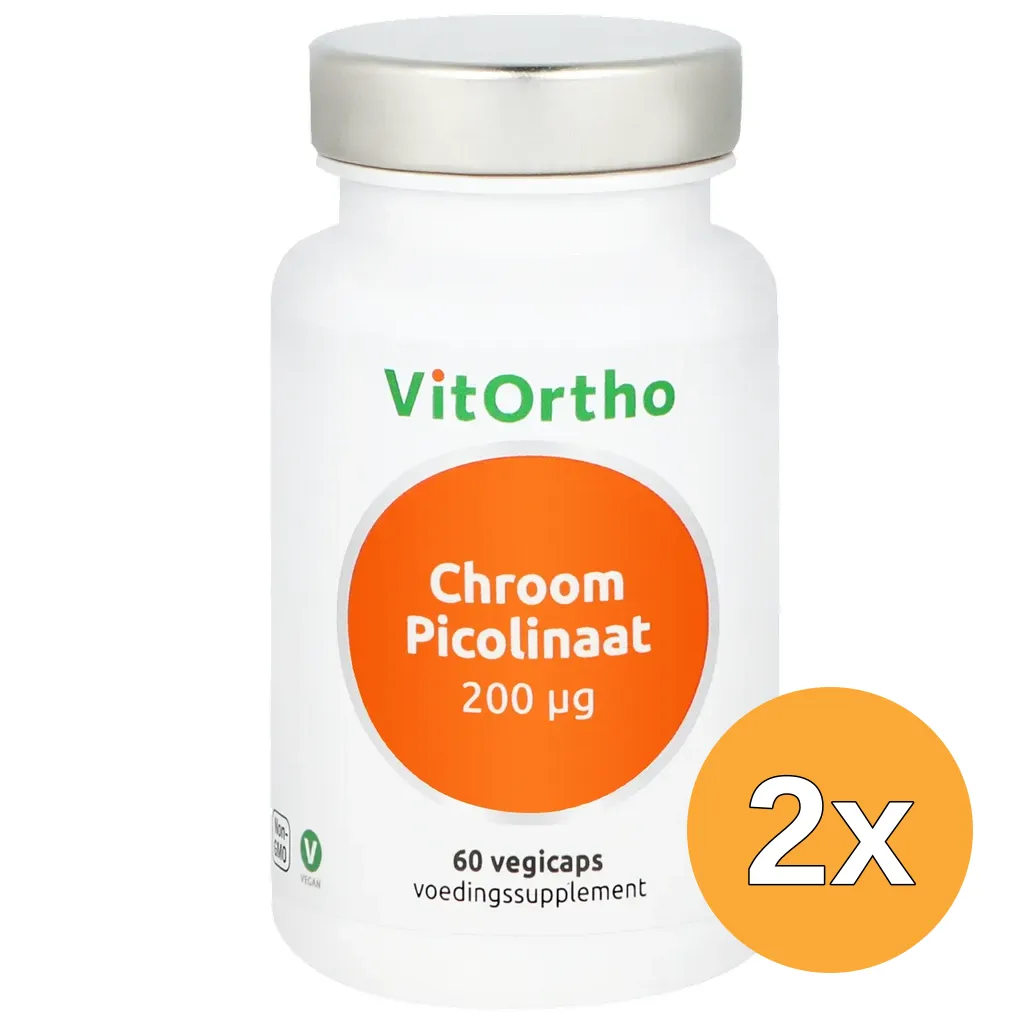 2x Vitortho Chroom Picolinaat 200 Mcg (60 vega capsules)