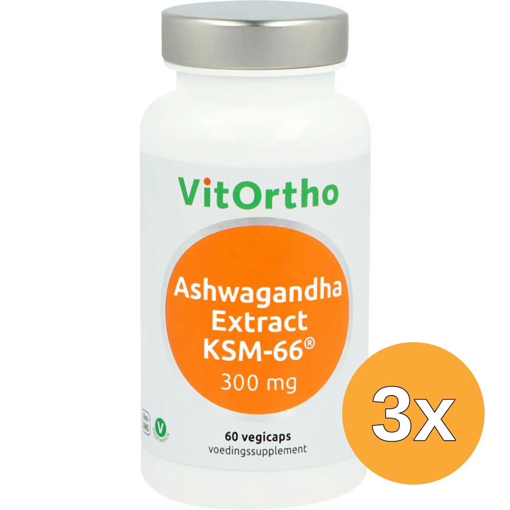 3x Vitortho Ashwagandha Extract 300 Mg Ksm-66 (60 vega capsules)