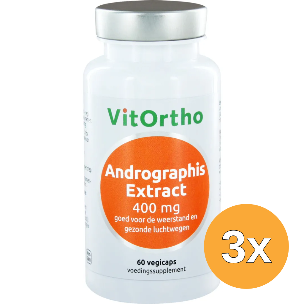 3x VitOrtho Andrographis extract 400 mg (60 vega capsules)
