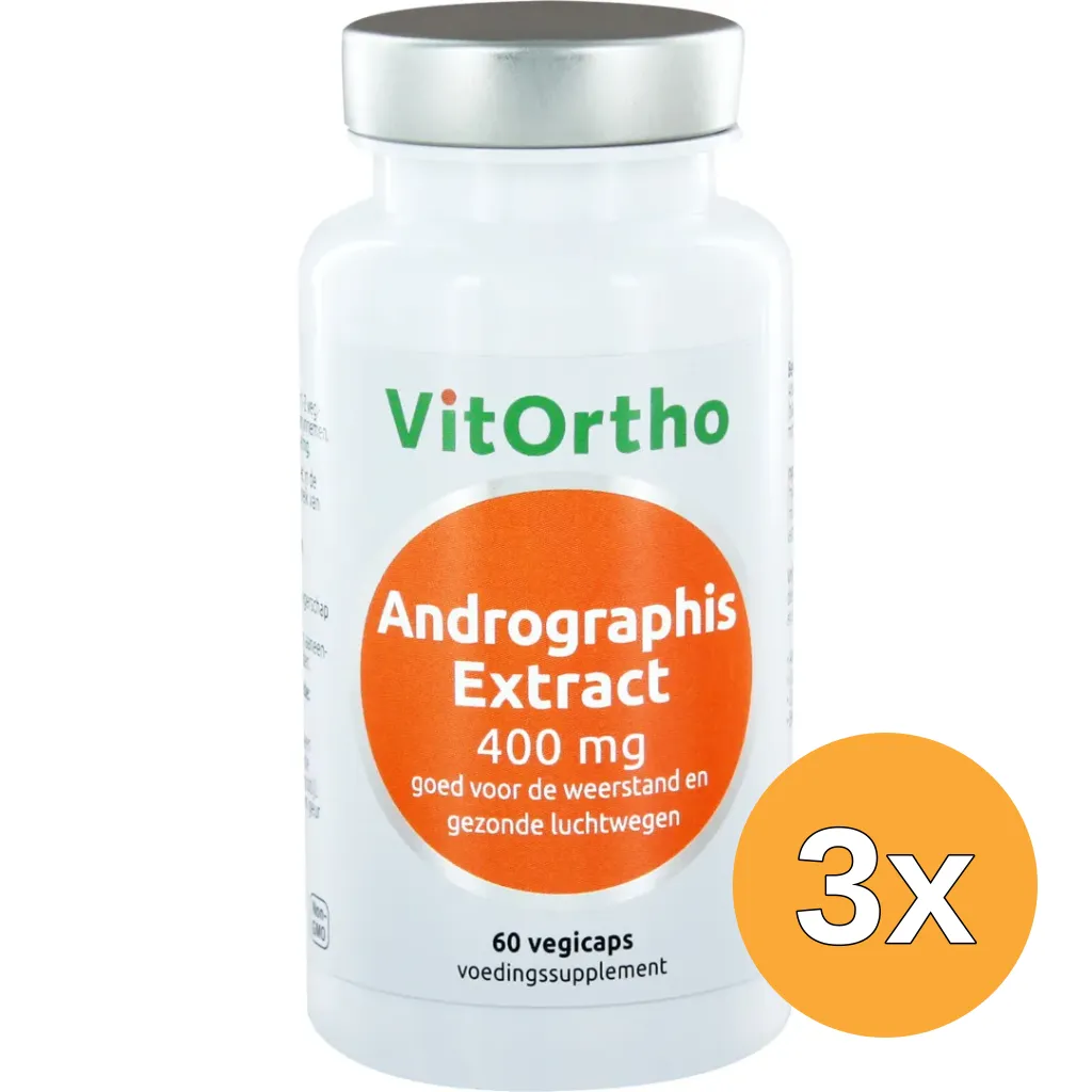 3x VitOrtho Andrographis extract 400 mg (60 vega capsules)