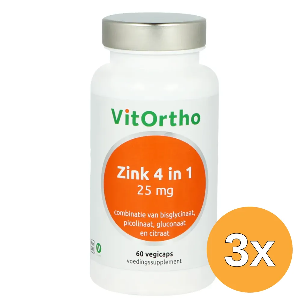 3x VitOrtho Zink 4-in-1 (60 vega capsules)