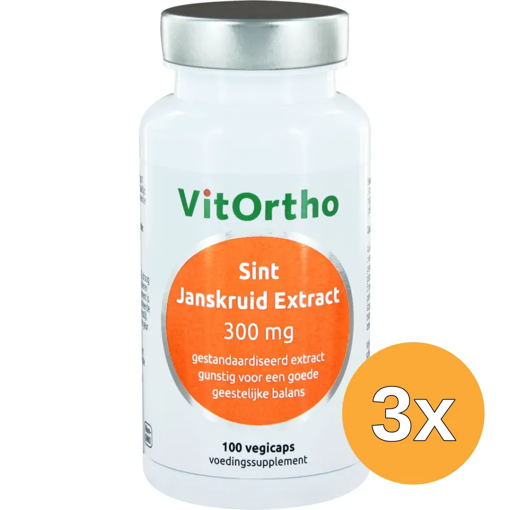 3x VitOrtho Sint Janskruid extract 300 mg (100 vega capsules)