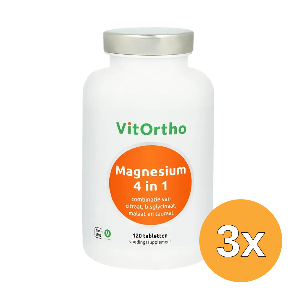 3x VitOrtho Magnesium 4 in 1 (120 tabletten)