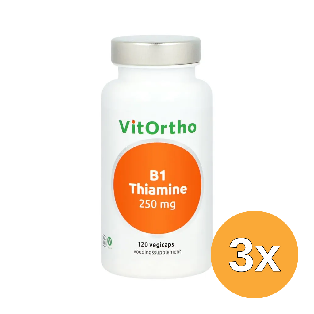 3x VitOrtho B1 Thiamine 250mg (120 vega capsules)
