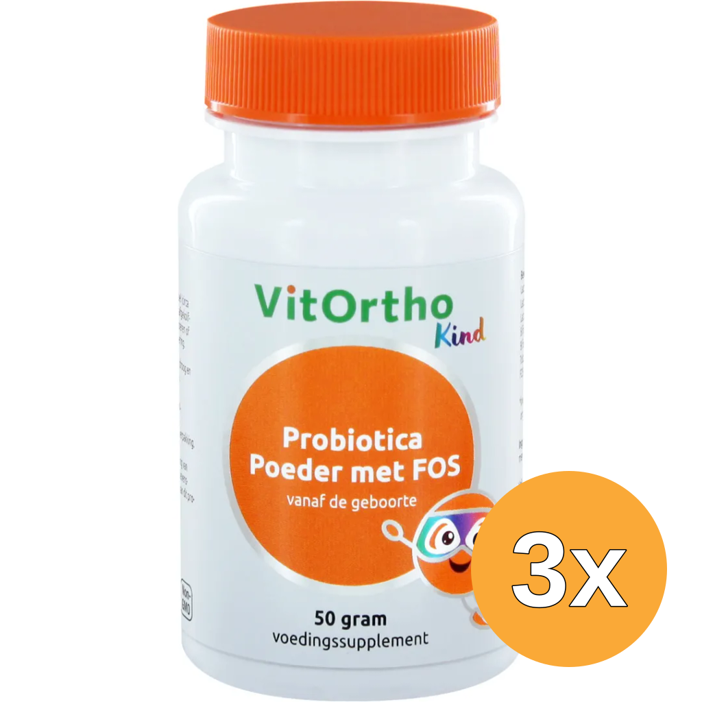 3x Vitortho Biotica Poeder Met Fos Kind Vh Probiotica (50 gr)