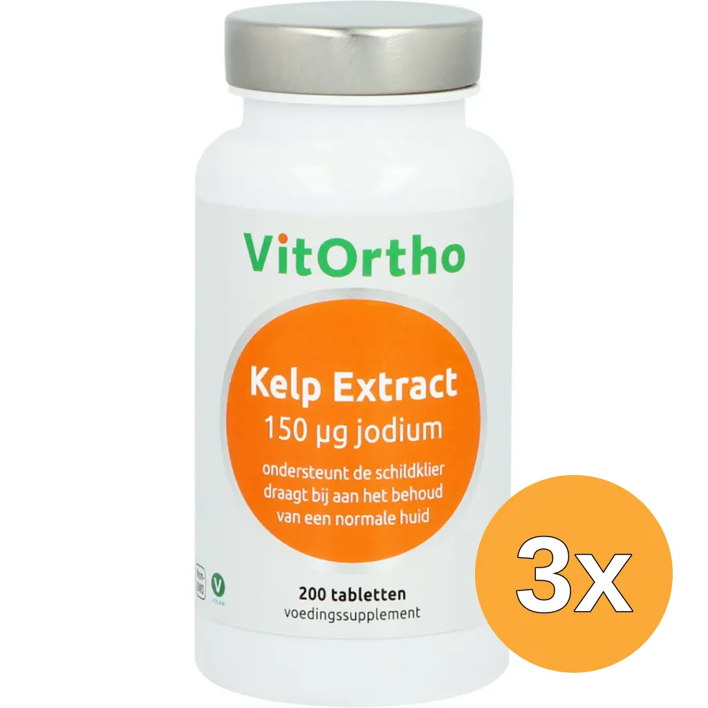 3x VitOrtho Kelp extract - 150 mcg jodium (200 tabletten)
