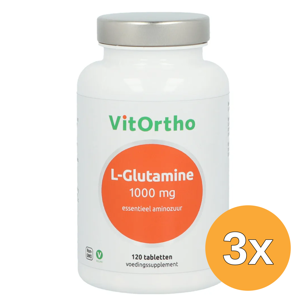 3x VitOrtho L-Glutamine 1000 mg (120 tabletten)