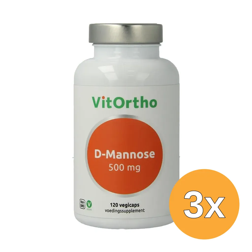 3x VitOrtho D Mannose 500mg (120 capsules)