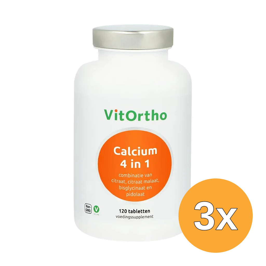 3x Vitortho Calcium 4 in 1 (120 tabletten)