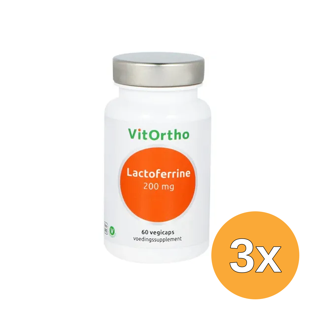3x Vitortho Lactoferrine 200 Mg (60 vega capsules)
