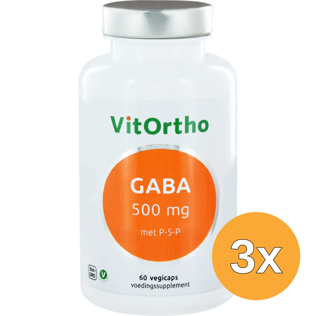 3x VitOrtho GABA 500 mg (60 vega capsules)