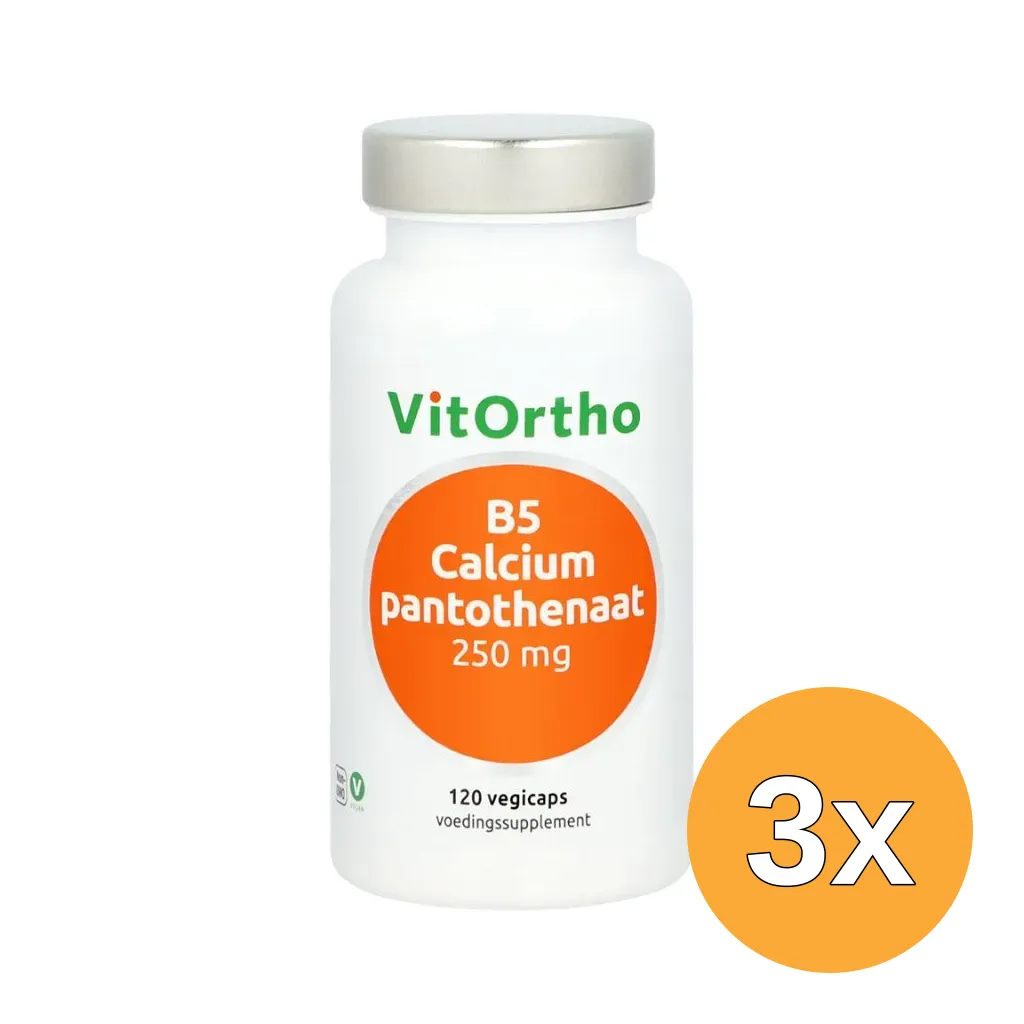 3x VitOrtho Calciumoantothenaat 250mg (120 vega capsules)