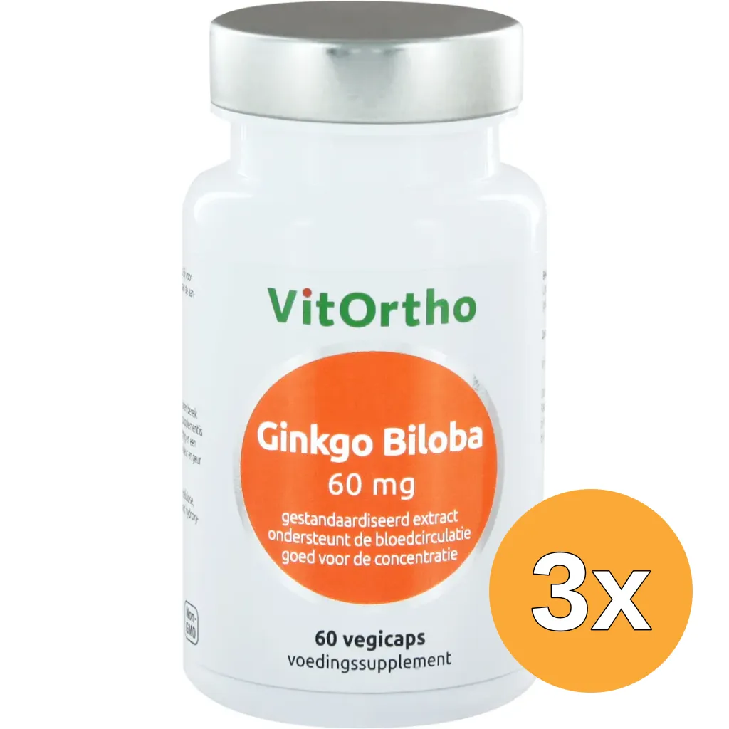 3x VitOrtho FocusForm voorheen Ginkgo Biloba (60 vega capsules)