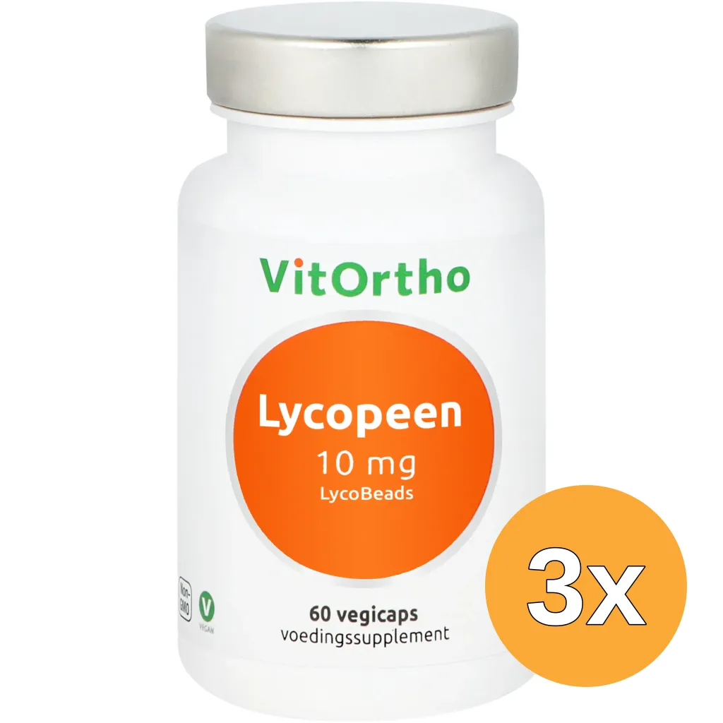 3x VitOrtho Lycopeen 10 mg (60 vega capsules)