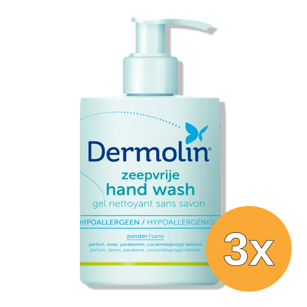 3x Dermolin Handwash Zeepvrij Dispenser (200 ml)