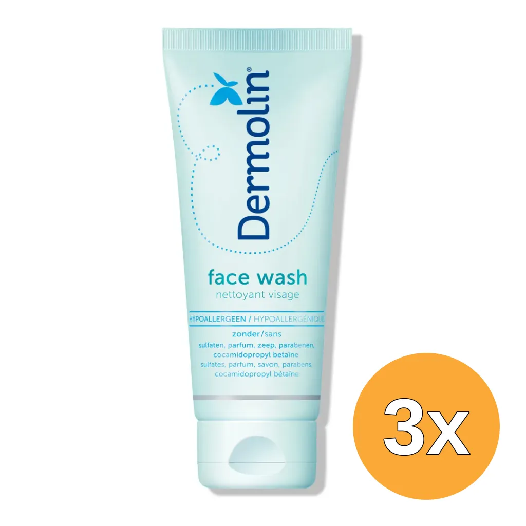 3x Dermolin Face wash CAPB Vrij (100 ml)