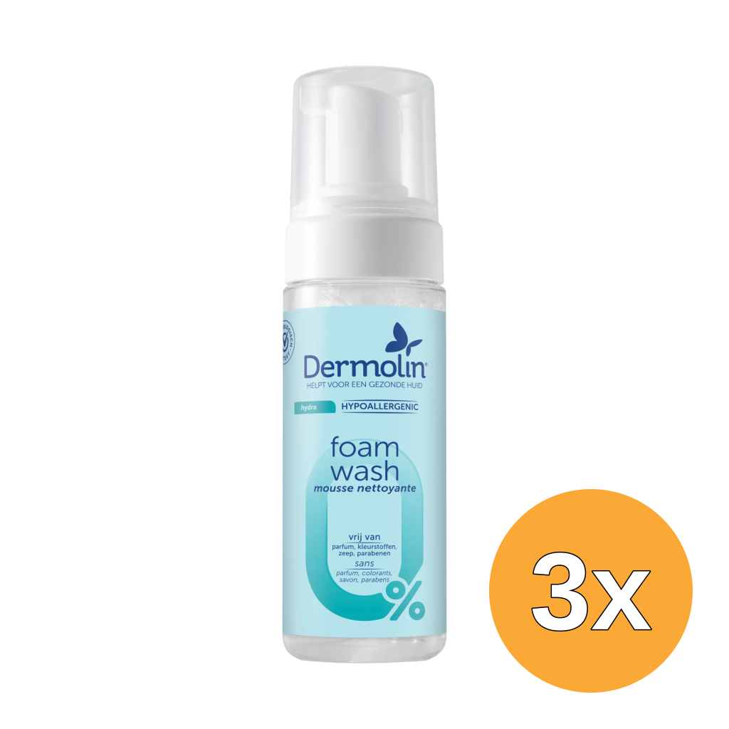 3x Dermolin Foam Wash Hydraterend foamer (150 ml)