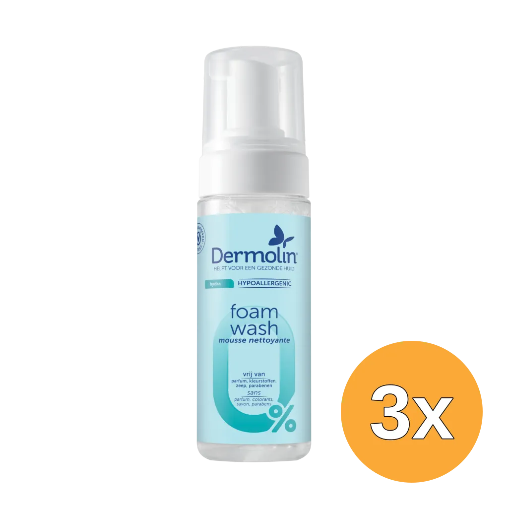 3x Dermolin Foam Wash Hydraterend foamer (150 ml)