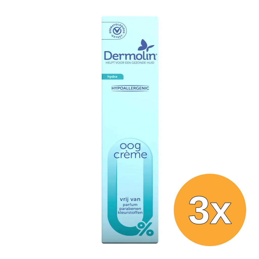 3x Dermolin Oogcrème Hydra tube (15 ml)