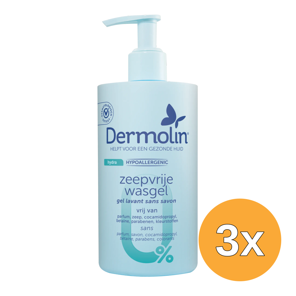3x Dermolin Zeepvrije wasgel (750 ml)