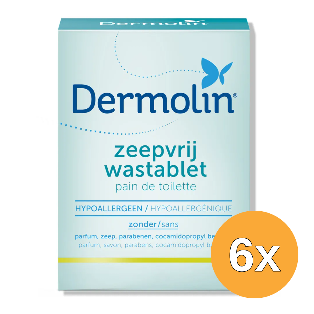 6x Dermolin Zeepvrij Wastablet (100 gr)
