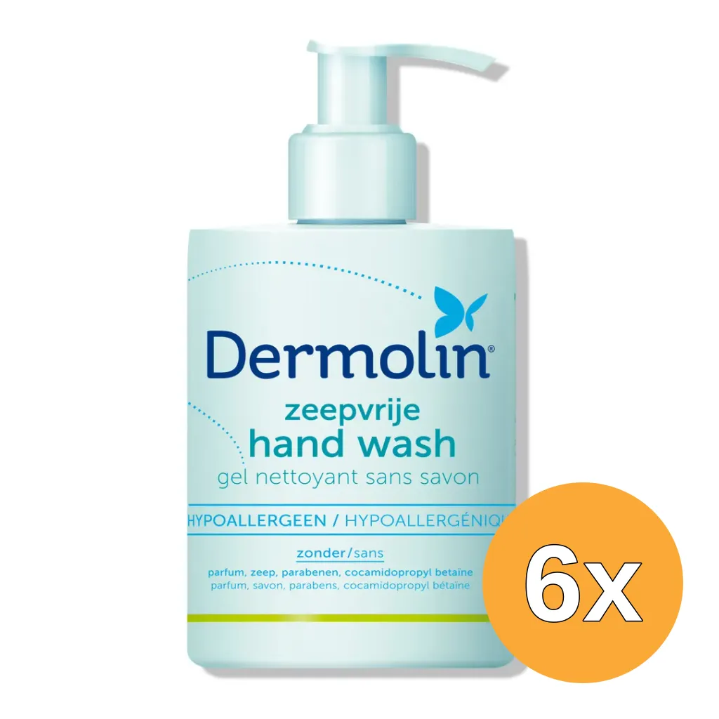 6x Dermolin Handwash Zeepvrij Dispenser (200 ml)
