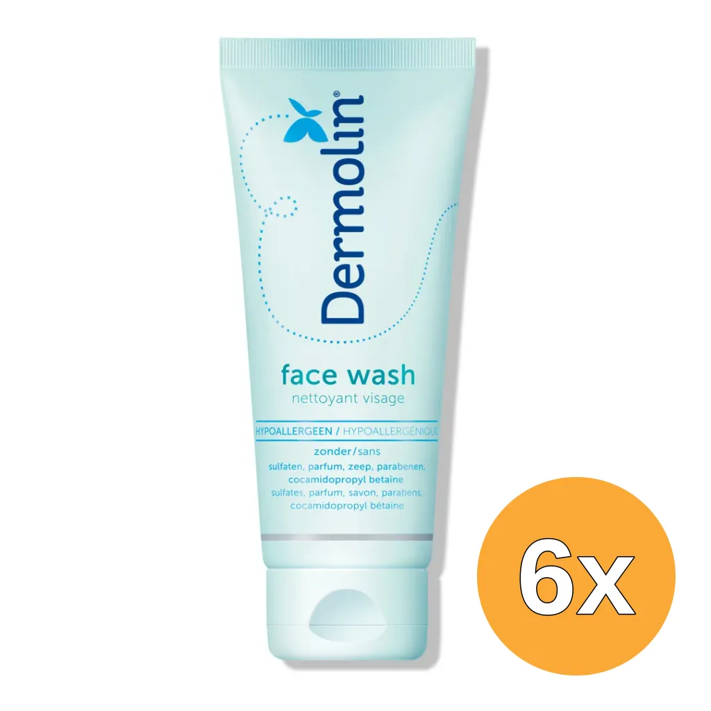 6x Dermolin Face wash CAPB Vrij (100 ml)