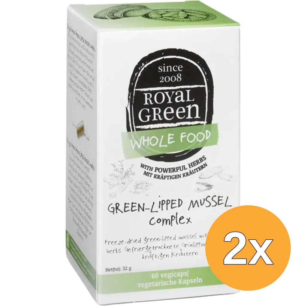 2x Royal Green Green-lipped Mussel Complex (60 vega capsules)