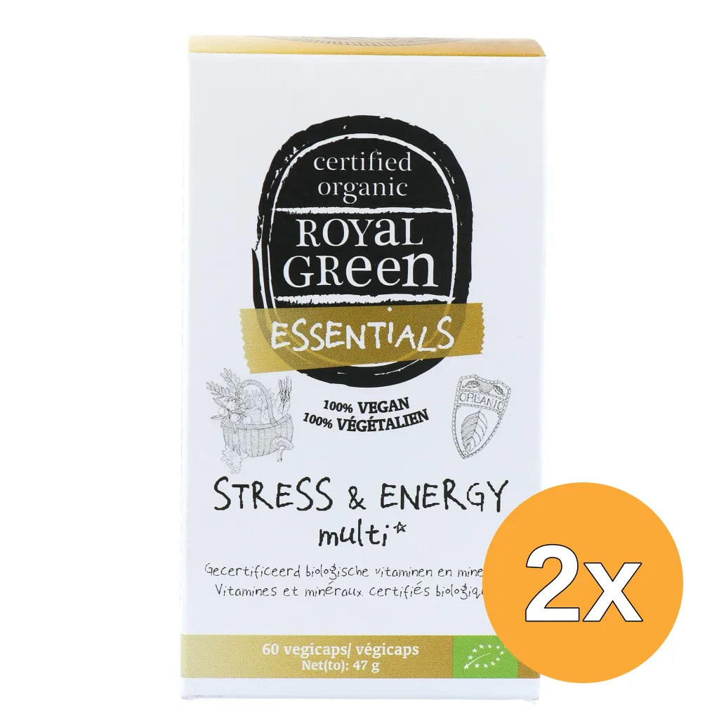 2x Royal Green Stress en Energy Multi Bio (60 vega capsules)