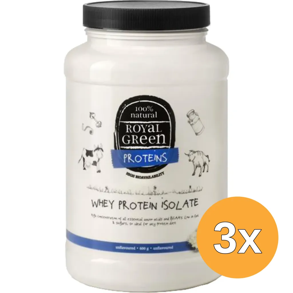 3x Royal Green Whey proteine isolate (600 gr)