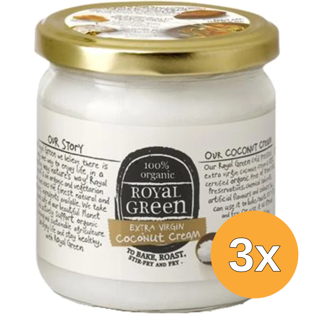 3x Royal Green Kokos Cooking Cream Extra Virgin Bio (325 ml)
