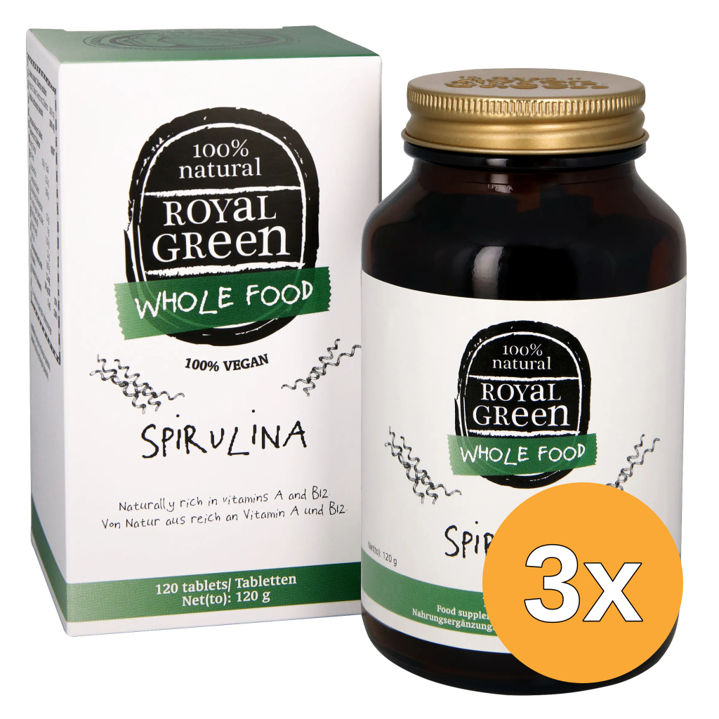 3x Royal Green Spirulina (120 tabletten)