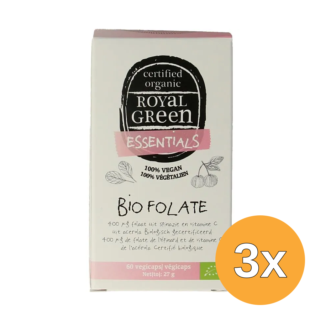 3x Royal Green Folate Bio (60 vega capsules)