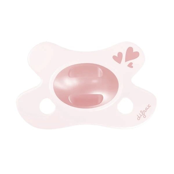 Difrax Fopspeen Natural Little Venture Newborn Soft Pink Hearts (1 stuk)