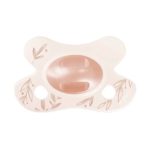 Difrax Fopspeen Natural Little Venture Newborn Dusty Pink Leafs (1 stuk)