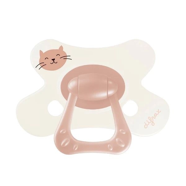 Difrax Fopspeen Natural Little Venture 12+ Maanden Dusty Pink Kitten (1 stuk)