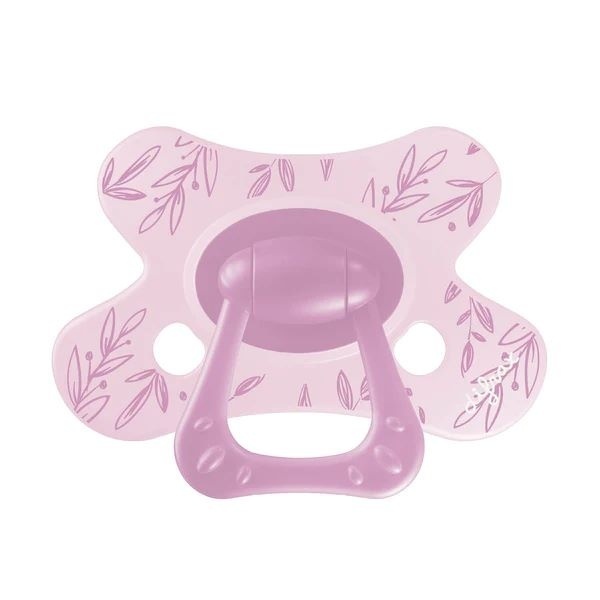 Difrax Fopspeen Natural Little Venture 12+ Maanden Berry Pink Leafs (1 stuk)