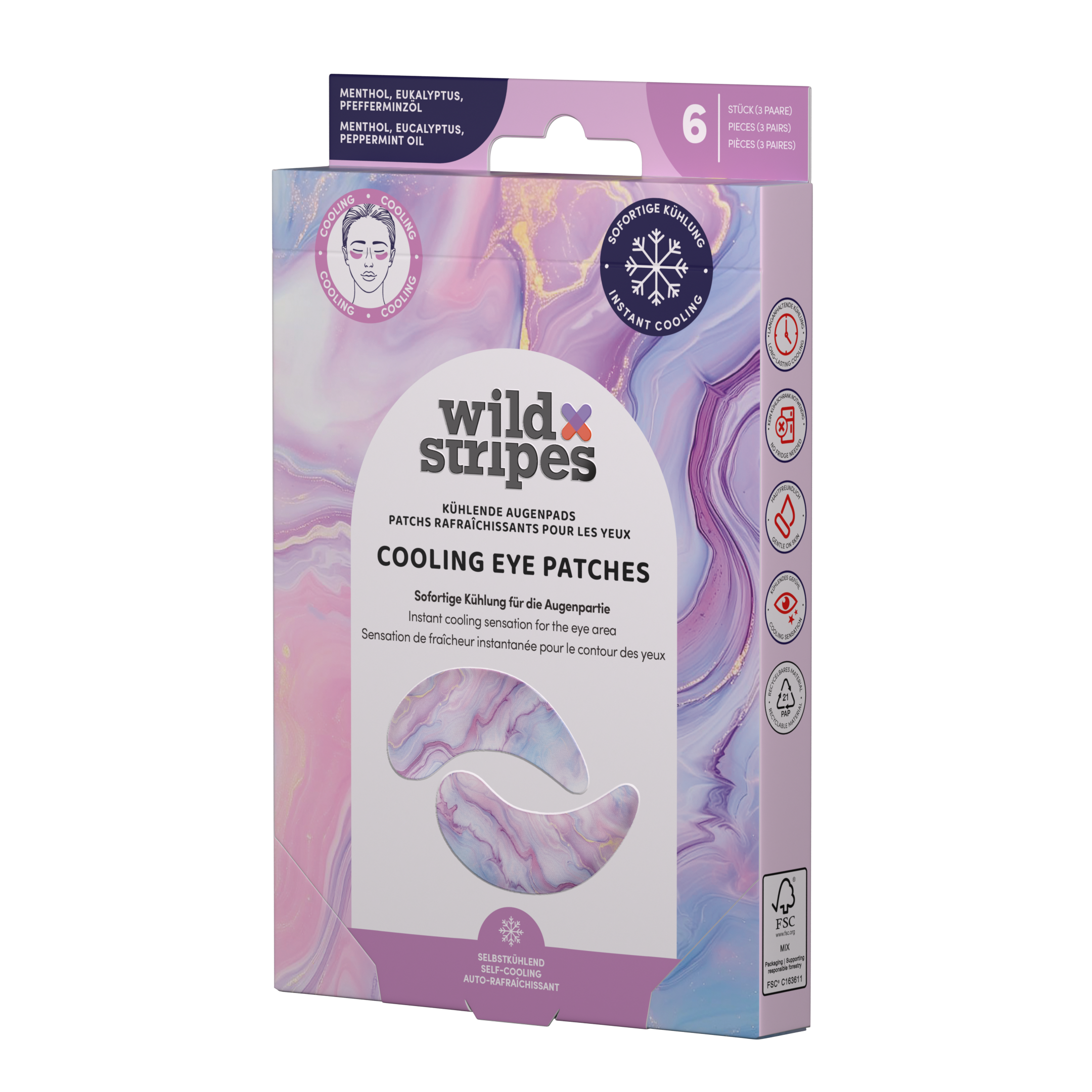 Wild Stripes Cooling Eye Patches Marble Rose (3 stuks) - image 2