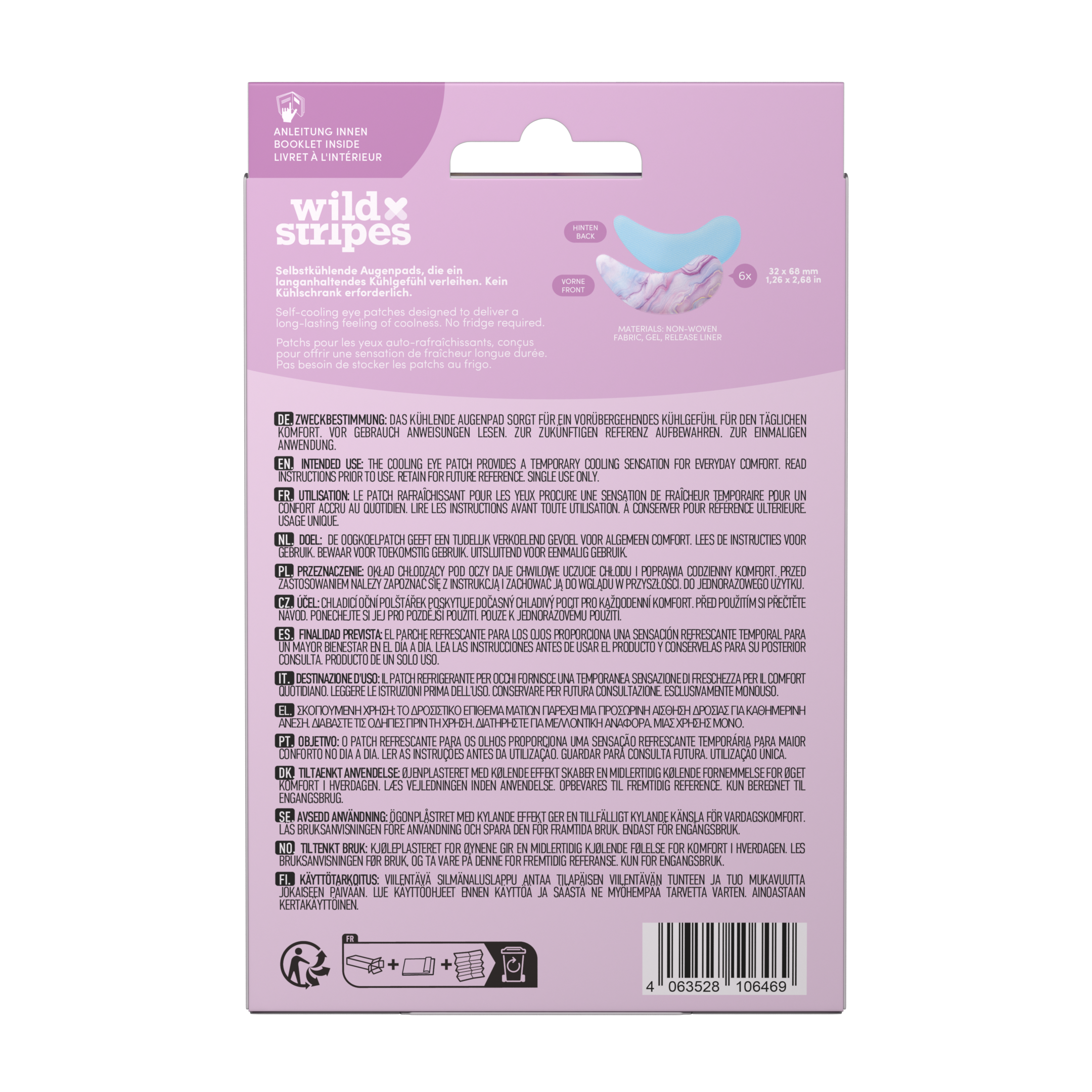 Wild Stripes Cooling Eye Patches Marble Rose (3 stuks) - image 3